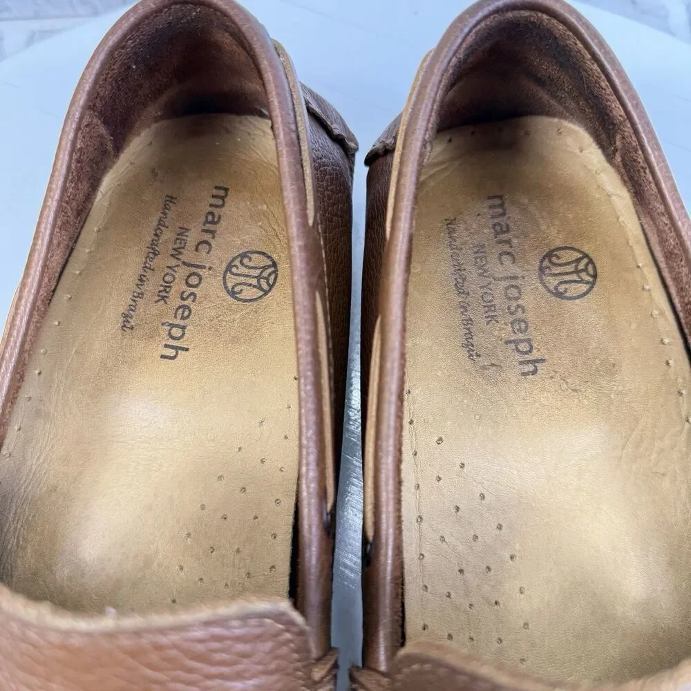 Marc Joseph New York Men's Size 10.5 Brown Leather Driving Slip On Loafers